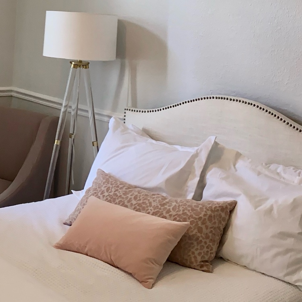 Light pink mini lumbar pillow